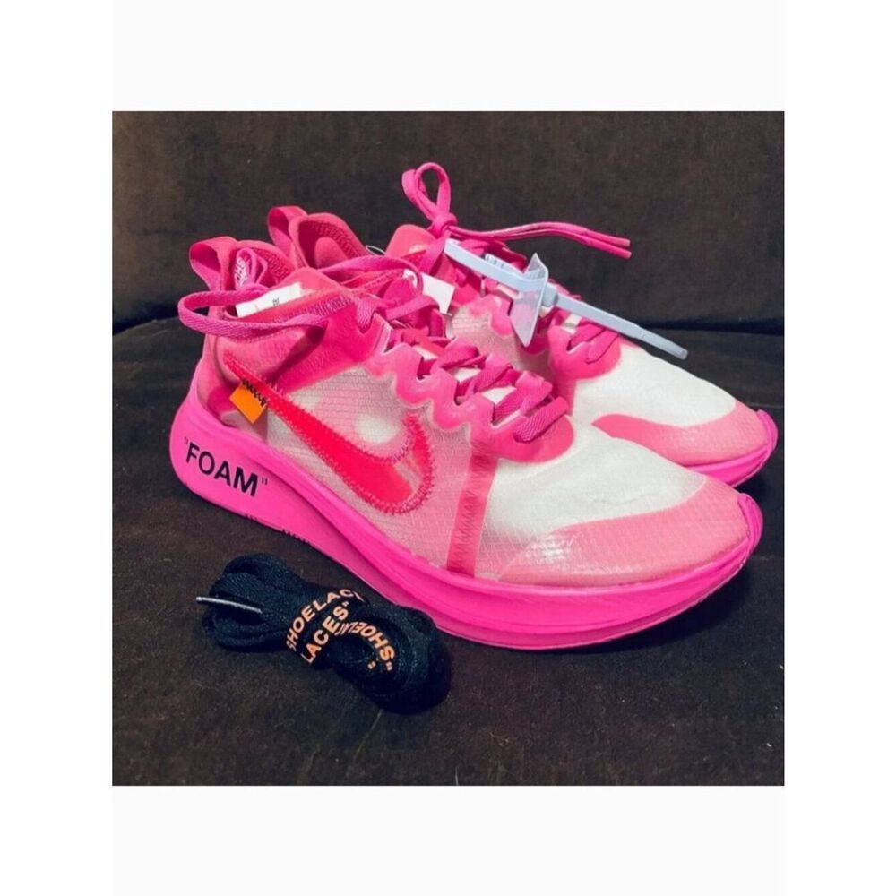 NEW in Box Nike Off White Zoom Fly SP Tulip Pink Racer Pink Mens 7 Womens 8.5